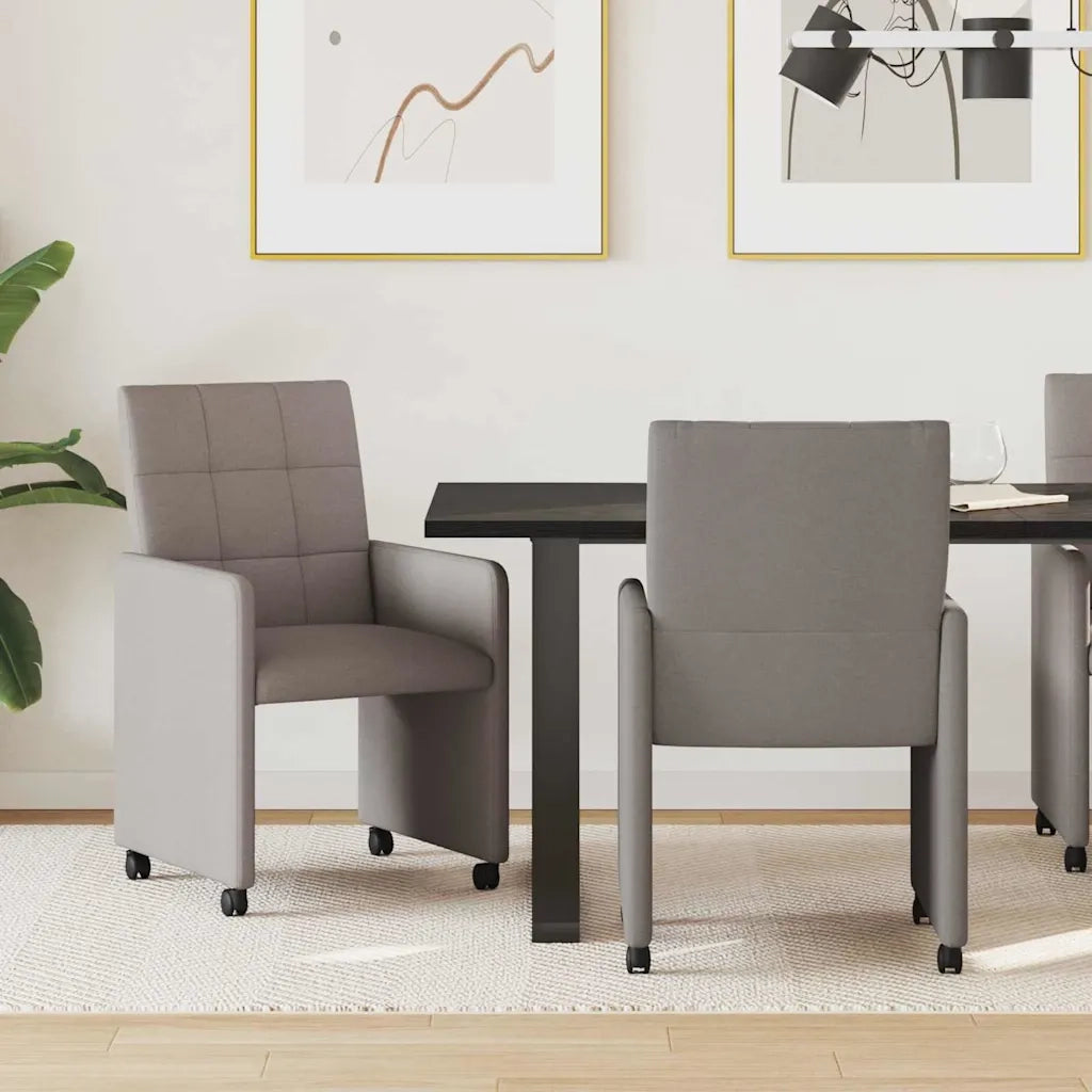 Sedie da Pranzo con Ruote 2 pcs Talpa 58 x 65 x 94 cm Tessuto 42017835