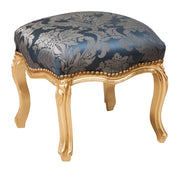 Biscottini Panchetto poggiapiedi stile francese Luigi XVI in legno massello di faggio L42XPR42XH42 cm