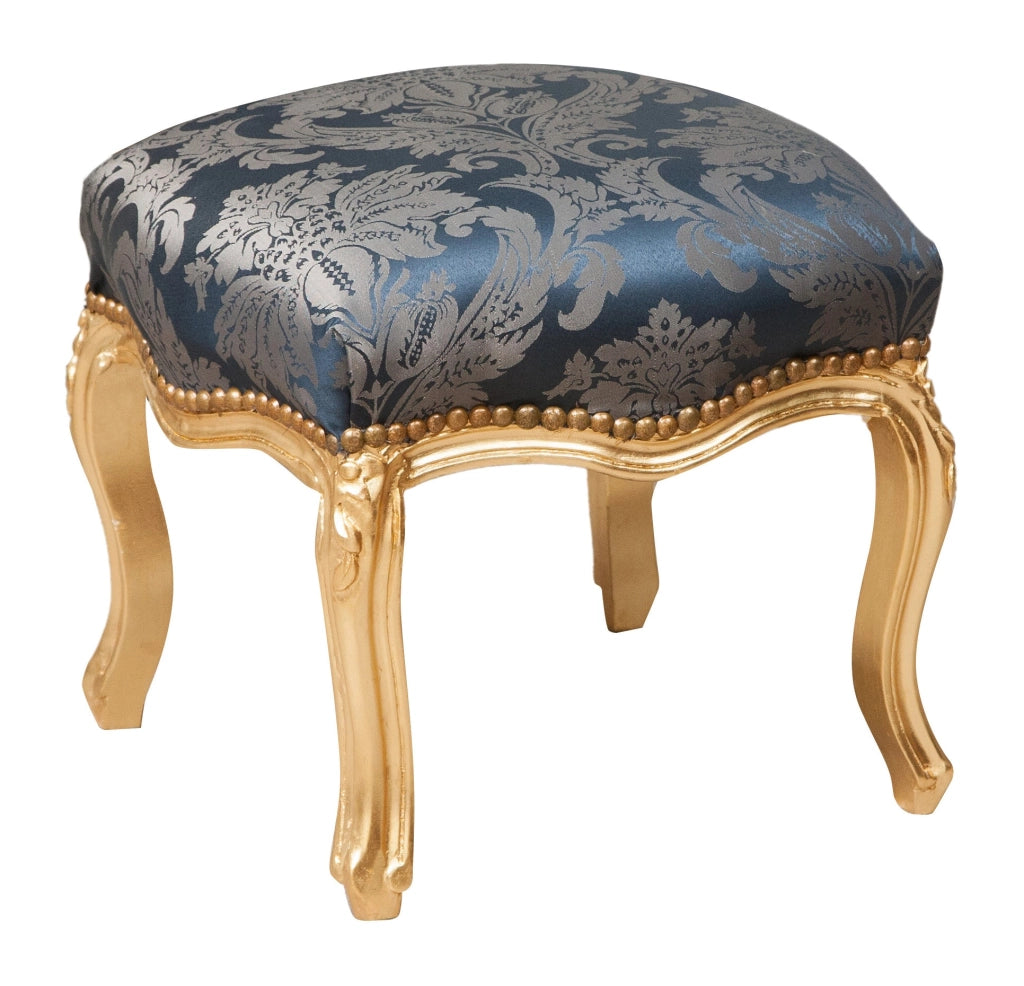 Biscottini Panchetto poggiapiedi stile francese Luigi XVI in legno massello di faggio L42XPR42XH42 cm