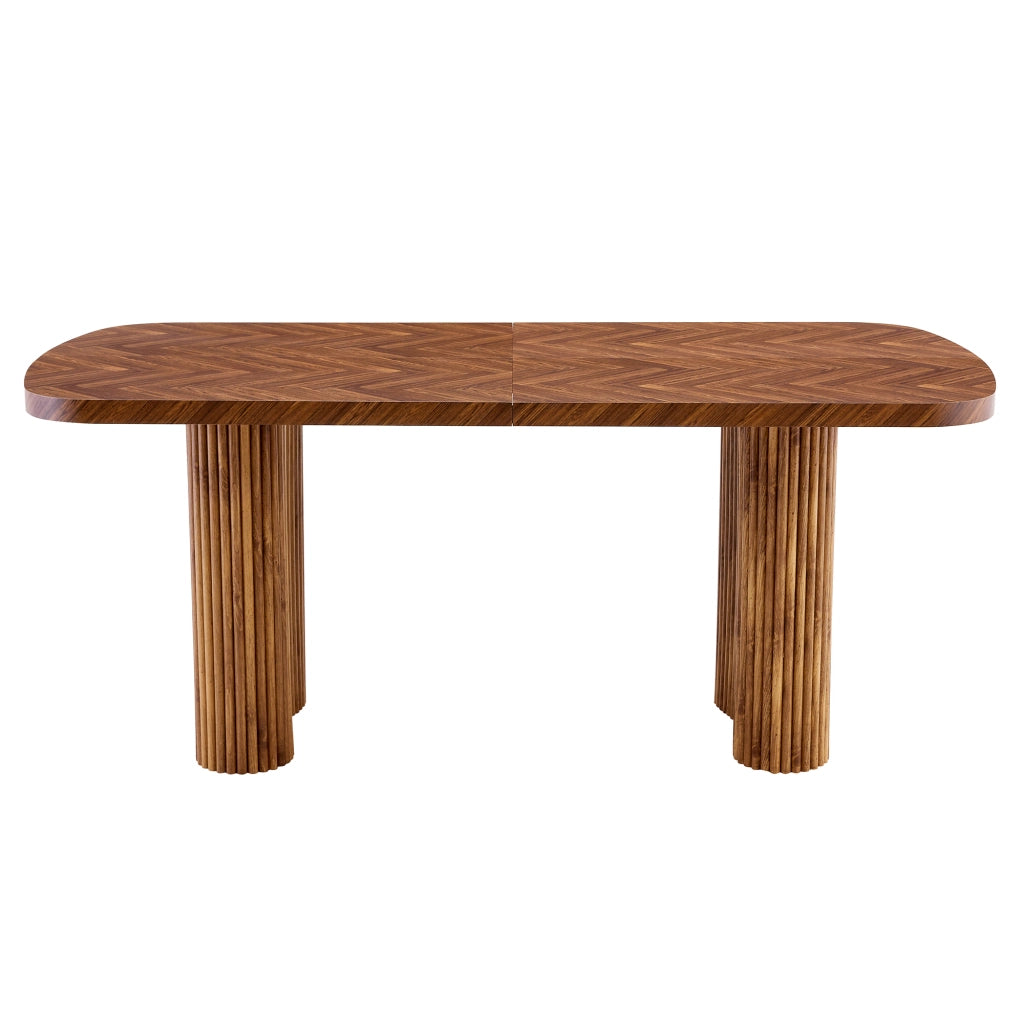 Tavolo da Pranzo Design Moderno con Base a Colonna ¨C Xylo ¨C Noce 180x90 cm