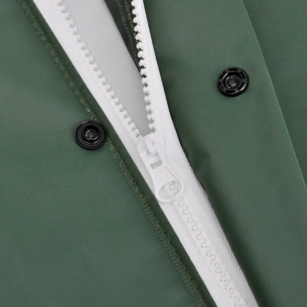 Impermeabile Lungo Resistente all'Acqua con Cappuccio Verde L CFW2773502