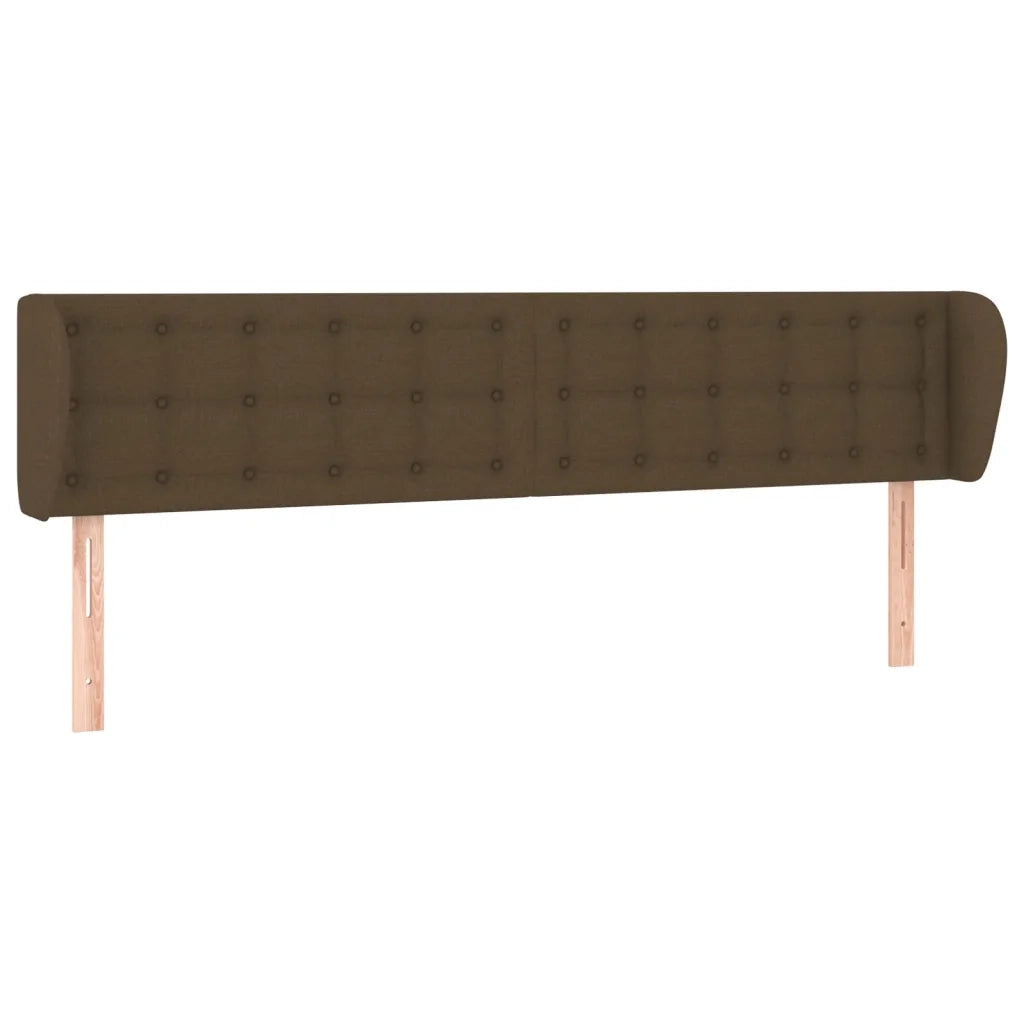 Testiera ad Orecchio-Testata con Orecchie Marrone Scuro 163x23x78/88 cm in Tessuto 454163
