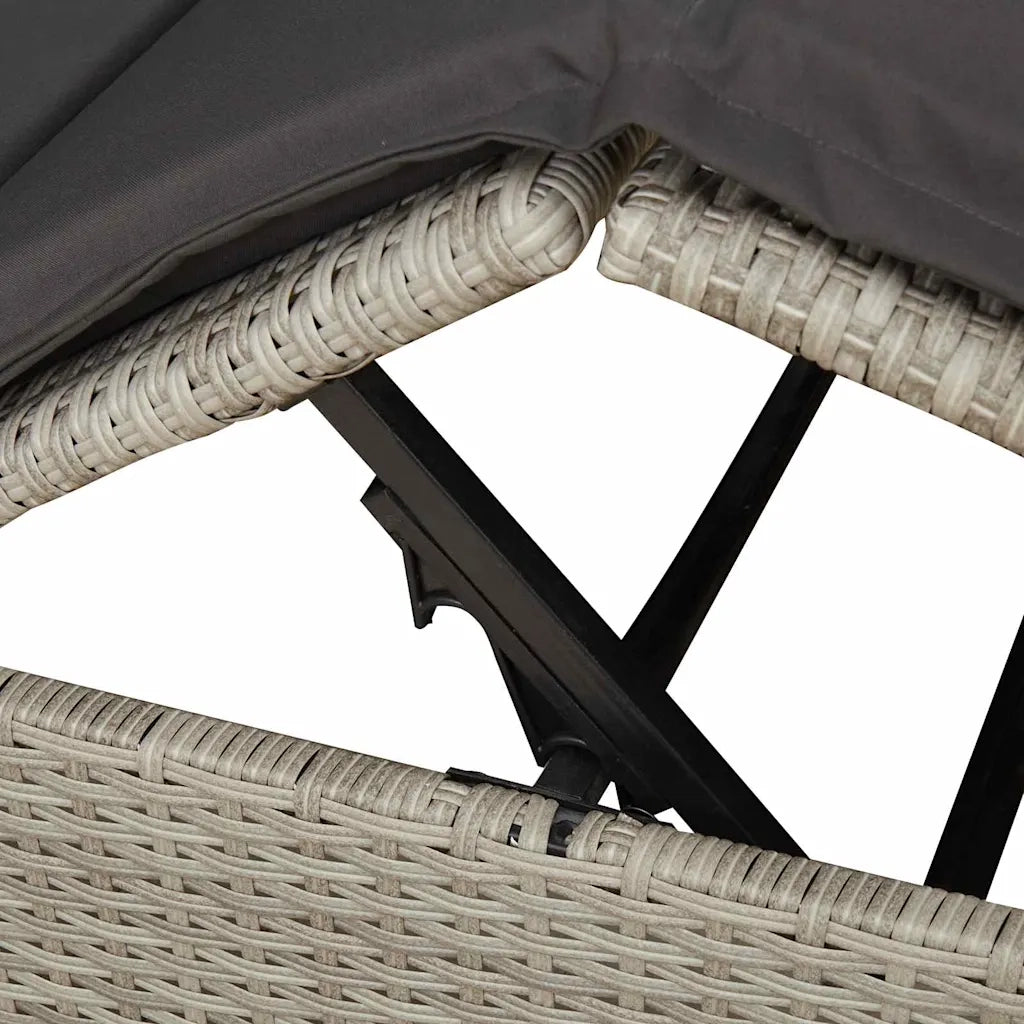Lettino da sole doppio Grigio chiaro 205 x 129 x 200 cm 3376132