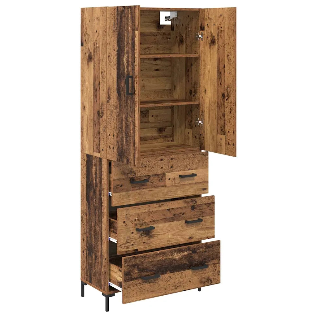 Credenza | Madia | Buffet da pranzo | Armadio da pranzo Legno vecchio 69,5 x 34 x 180 cm Legno multistrato