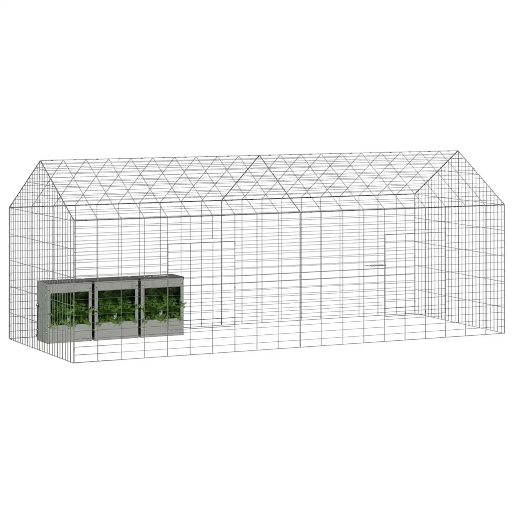Gabbia per Conigli Argento 200 x 78 x 78 cm Acciaio zincato 42019233