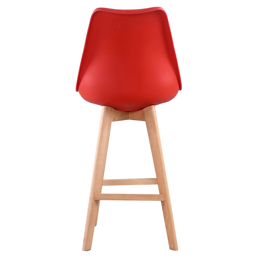 Set di 2 sgabelli scandinavi SVEN rossi con cuscino