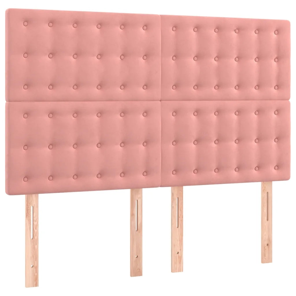 Testiera a LED Rosa 144x5x118/128 cm in Velluto 3122911