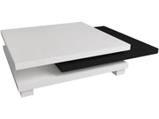 Tavolino "Elena" - 80 x 80 x 32 cm - Bianco / Nero