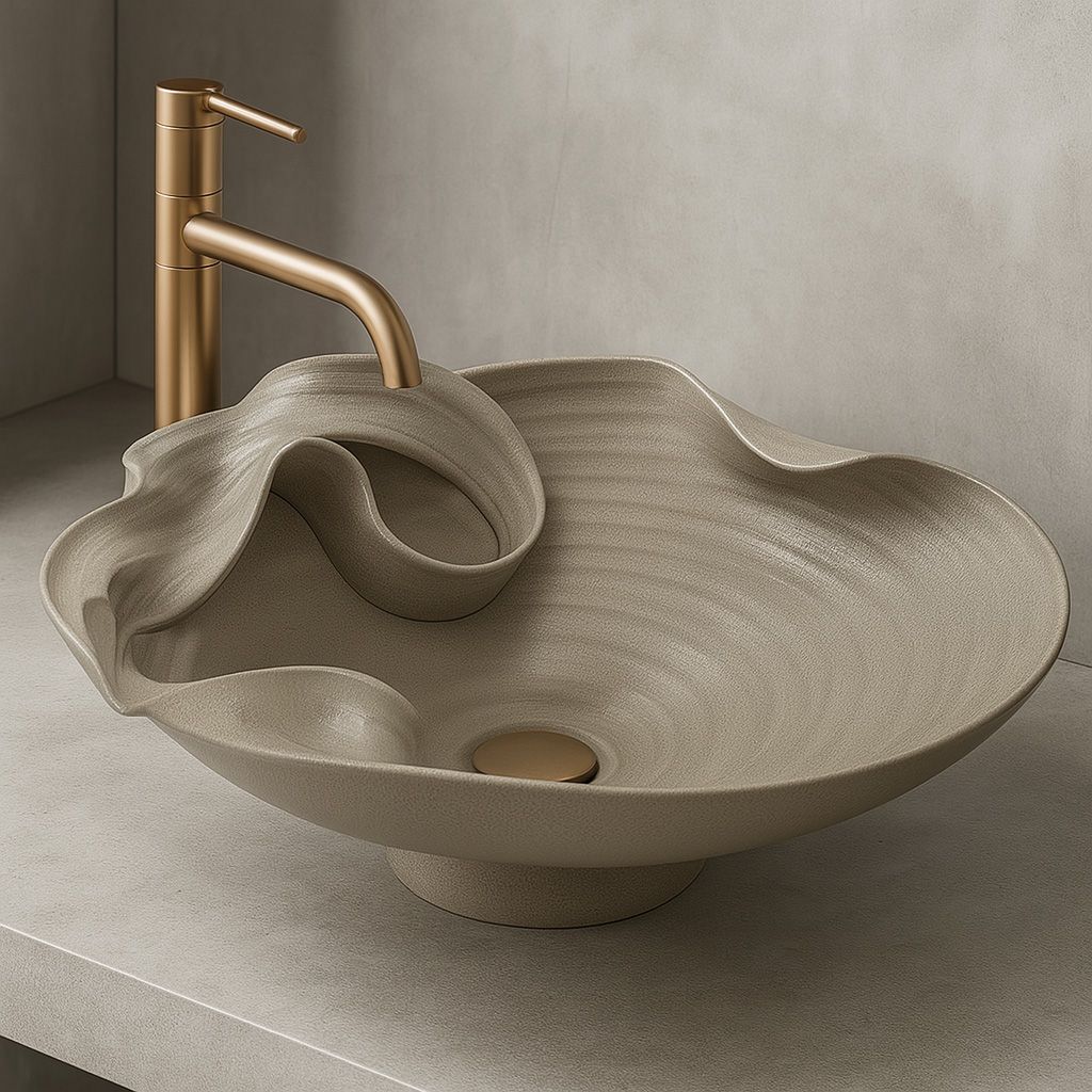 Lavabo Da Appoggio In Ceramica Rea Hm-12 Handmade Art