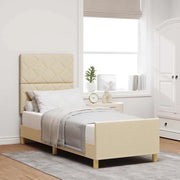 Struttura del letto con testiera Crema 80 x 200 cm Tessuto 3344765