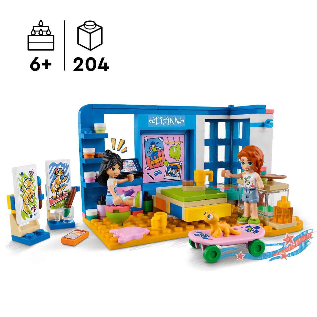 LEGO 41739 Friends La cameretta di Liann, Camera da Letto a Tema Artistico con Personaggi 2023 Autumn e Geco Domestico,