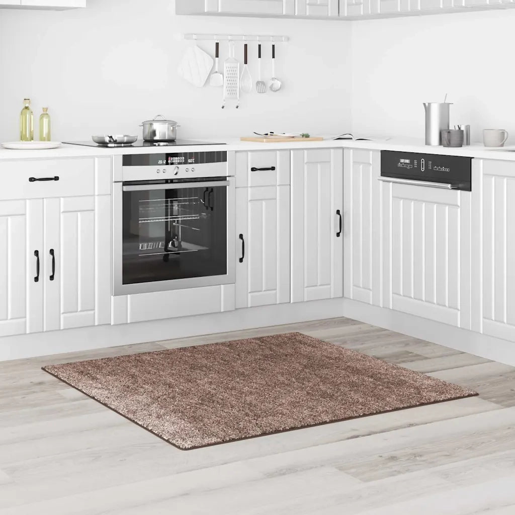 Tappeto Shaggy Antiscivolo Marrone 120 x 120 cm PP 4019791