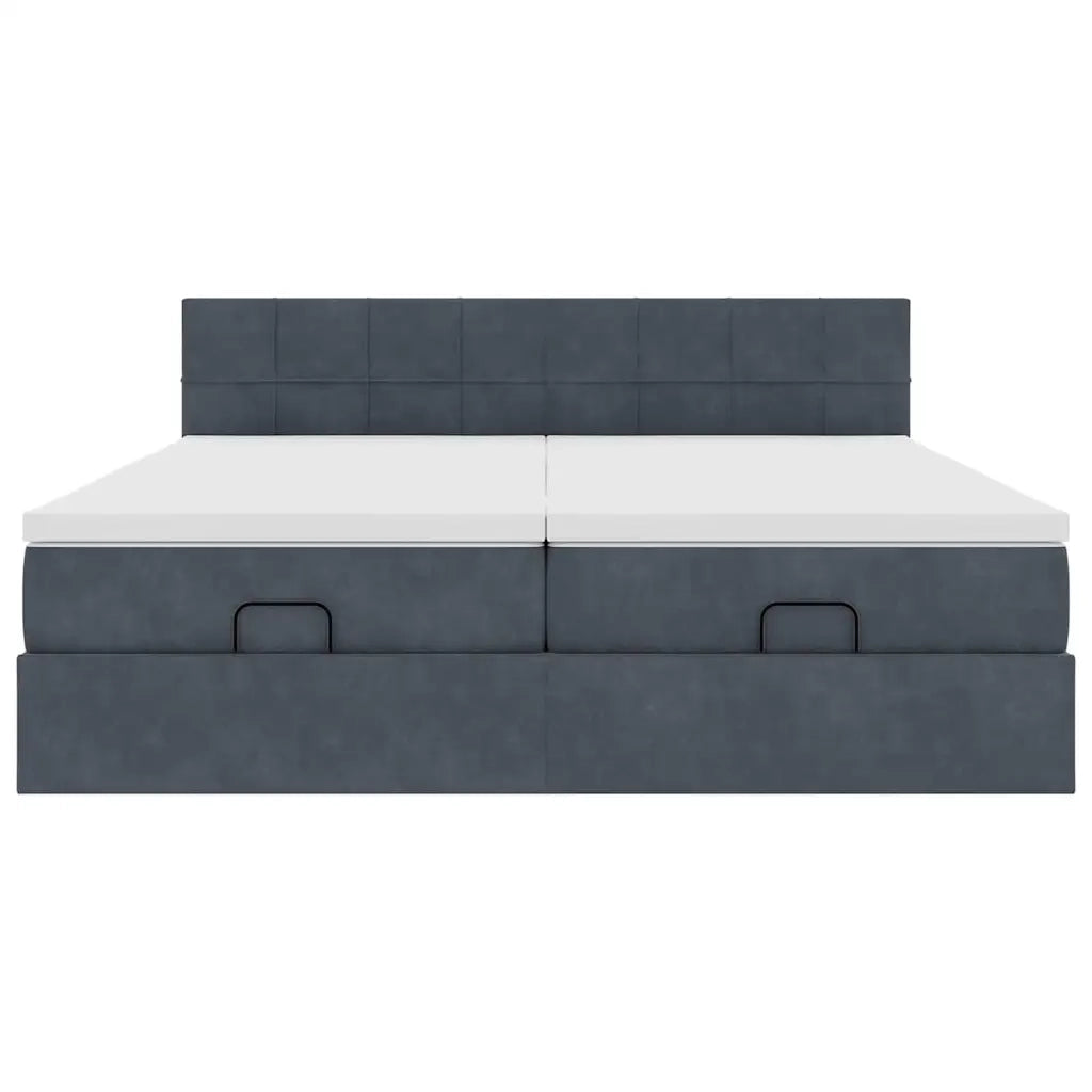 Struttura Letto Pouf con Materassi 200x200 cm Velluto 3312930