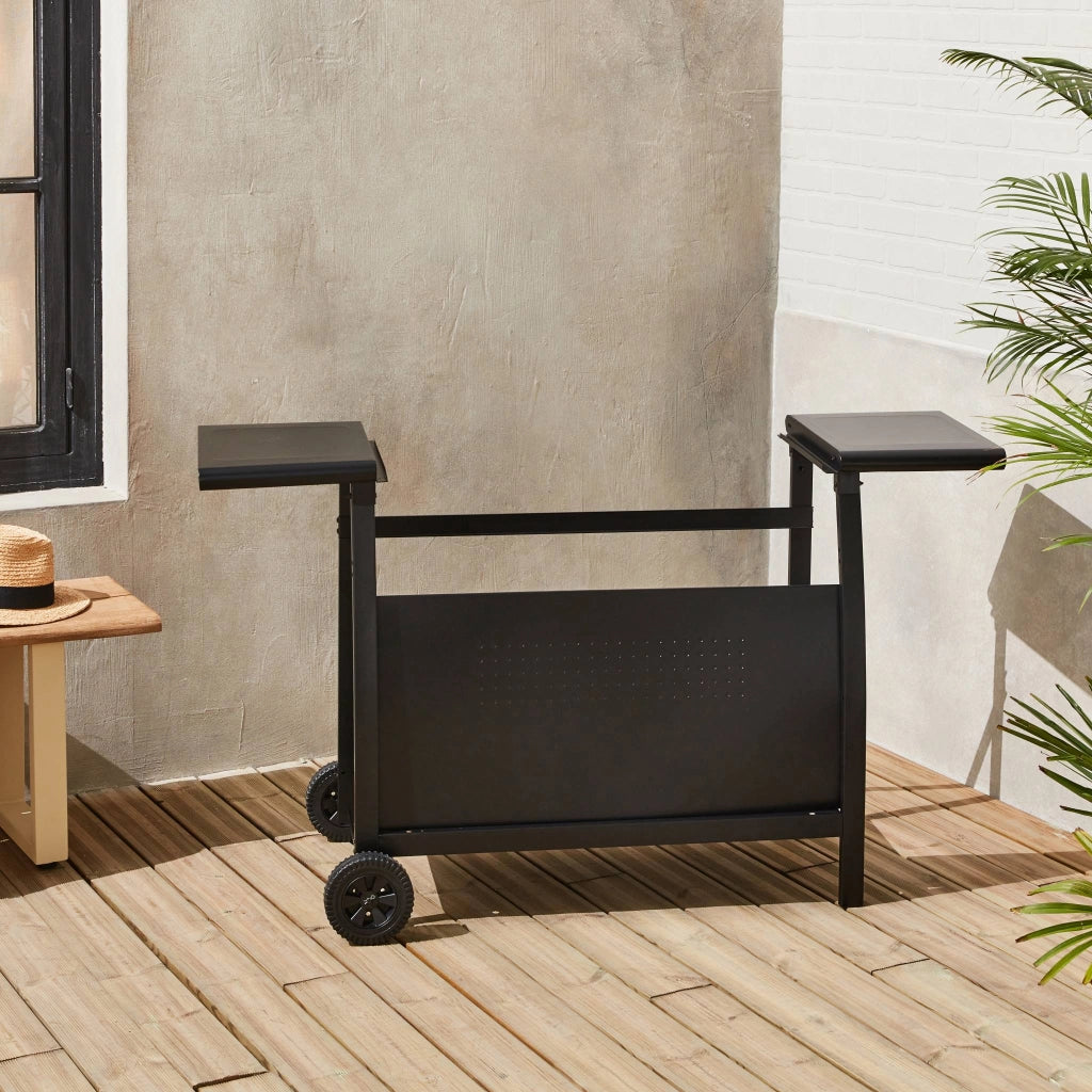 Carrello per piastra plancha porthos 4 bruciatori, nero
