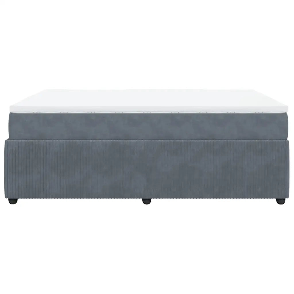 vidaXL Giroletto a Molle con Materasso Grigio Scuro 160x200 cm Velluto
