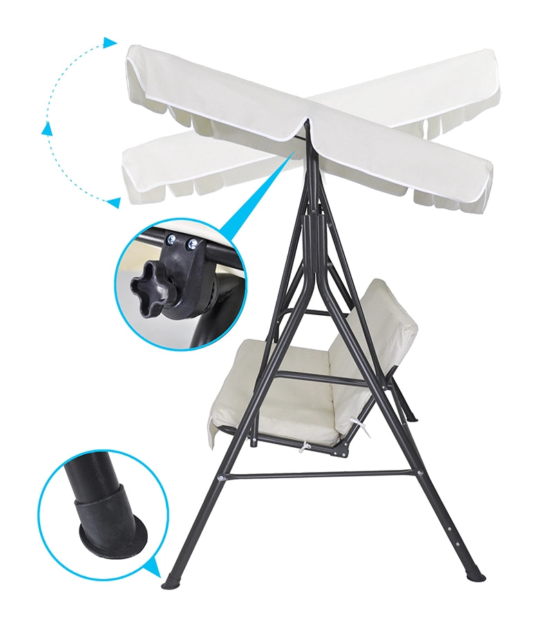 Dondolo da giardino 3 posti con tettuccio regolabile - Barbados - DO11-BA170