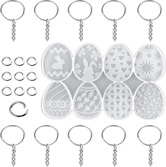 Forme in silicone per Pasqua - Uova di Pasqua - Chiave per coniglio - Decorazione di Pasqua - Candelabri - Sapone - Decorazione per la casa