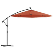 Ombrello | Parasolne a Sbalzo con LED e Palo in Acciaio Terracotta