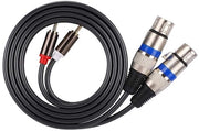 Cavo di connessione audio RCA maschile a XLR femminile - doppia fila - mixer per microfono - amplificatore per casco