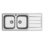 Lavello incasso Tirreno116 con 2 vasche sinistre e gocciolatoio destro inox