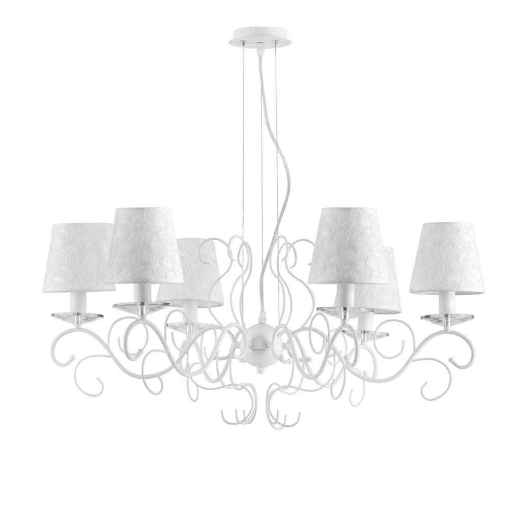 LAMPADARIO PERLA BIANCO K9 6XE14 82X120CM I-PERLA-6