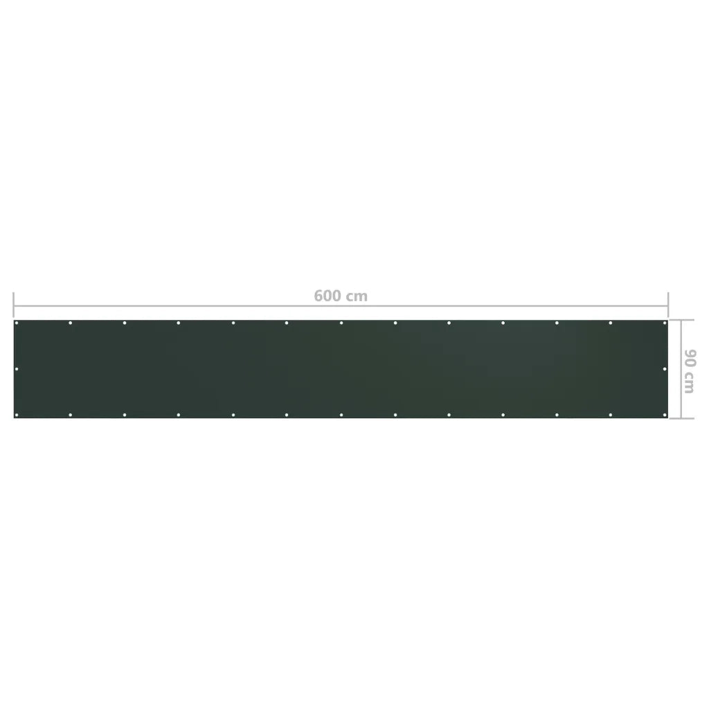 Paravento da Balcone-Pannello per balcone Verde Scuro 90x600 cm Tessuto Oxford