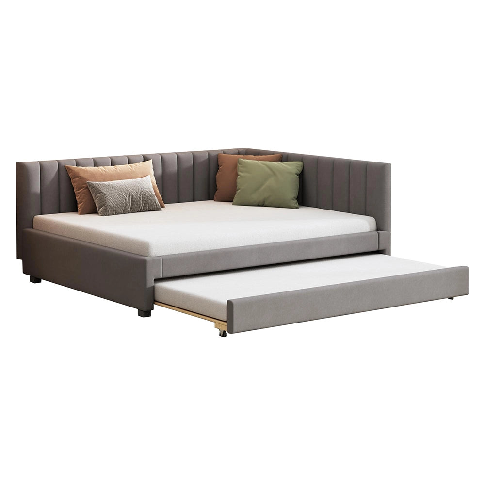 Divano letto - Xylo - 140x200 cm multifunzione velluto grigio