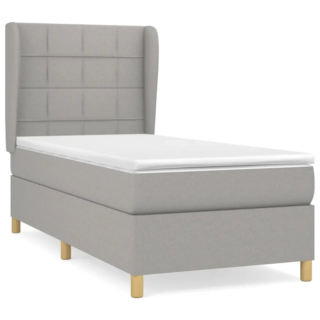 Giroletto a Molle con Materasso Grigio Chiaro 90x190 cm Tessutocod mxl 122130