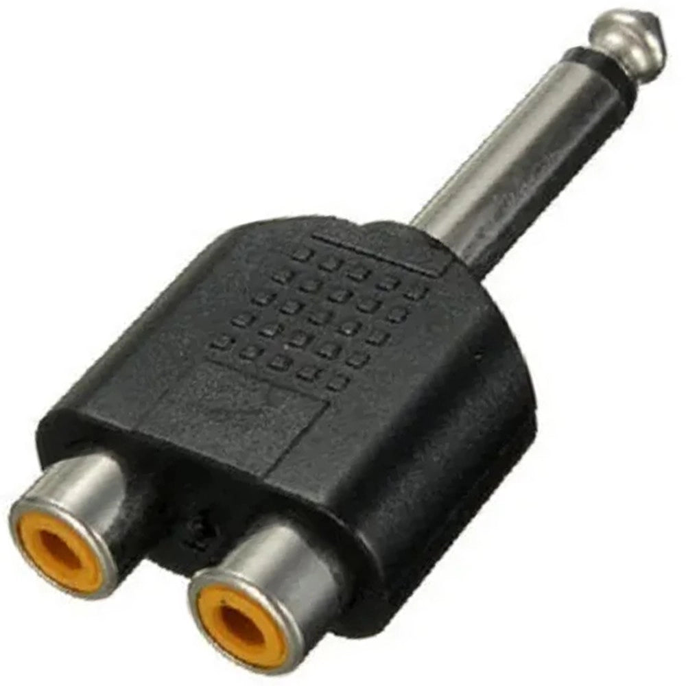 Trade Shop - Connettore Adattatore 1 Jack 6,5mm Spina Maschio–2 Rca Femmina Stereo Maxtech C-018 -