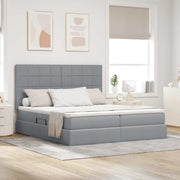 Letto con Contenitore con materasso Grigio chiaro 180 x 200 cm