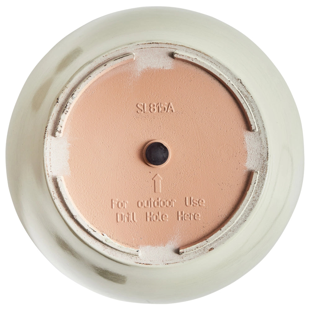 Vaso per piante Solido Beige Chiaro Pietra Miscela Poliresina Opaco Resistente all'esterno Rotondo ⌀ 49 cm