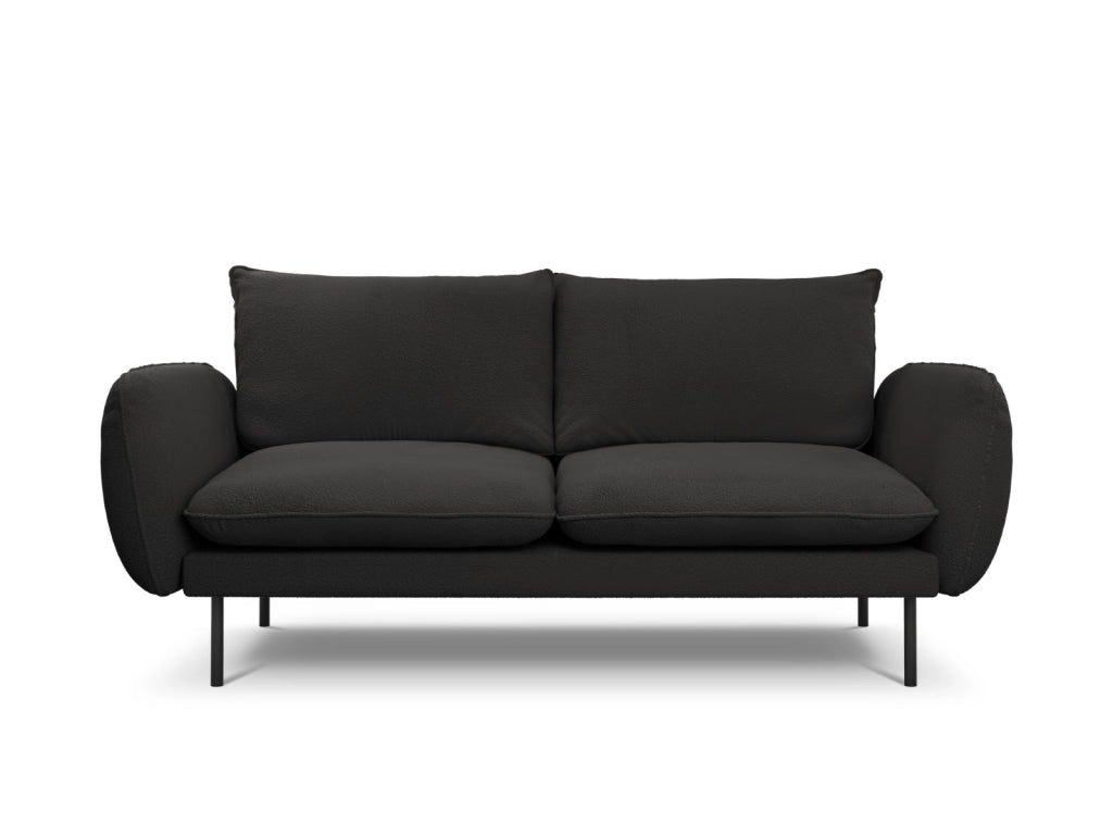 Cosmopolitan Design - Divano "Vienna" 2 posti in bouclé nero 