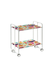 Carrello da cucina pieghevole bianco con ruote BAUHAUS 2 ripiani