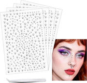 Set di 1280 pezzi di adesivi per maschera facciale e piercing labiale - Diversi formati - Decorazioni per il viso e gli occhi per donne e uomini