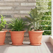 Vaso Rotondo per Fiori 24 pcs Rosso Mattone Ø 26 x 21.5 cm 42020290