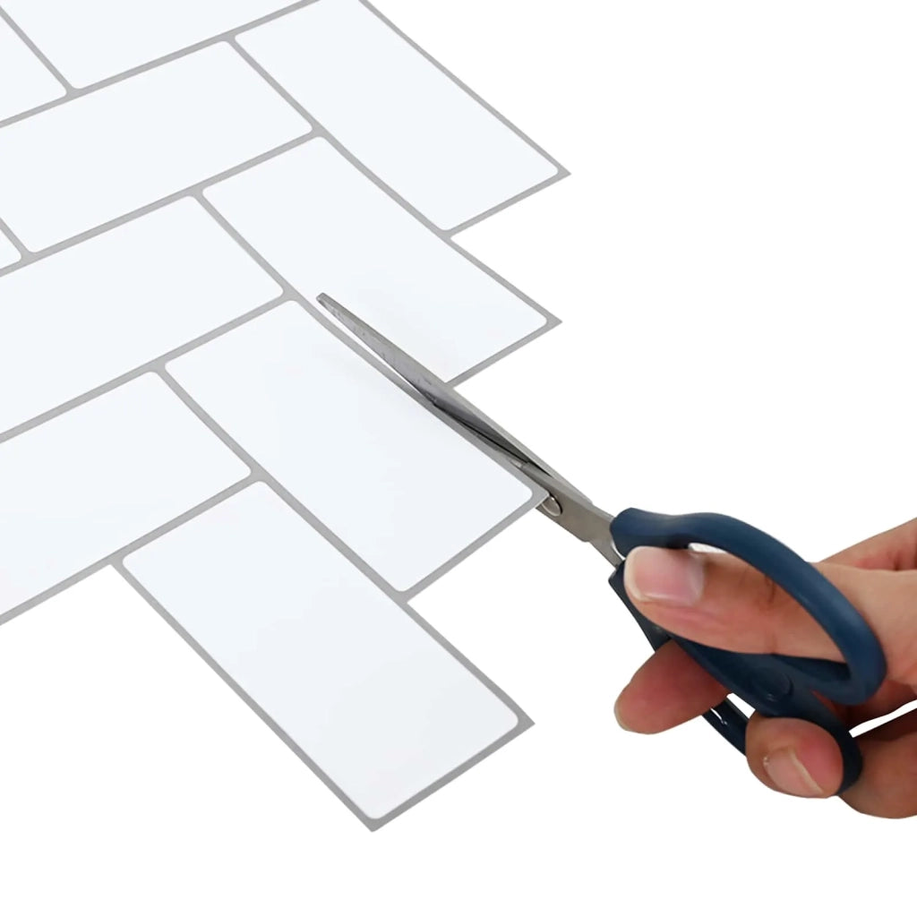 Piastrella a Spina di Pesce 50 pcs Bianco e Grigio 30 x 30 cm