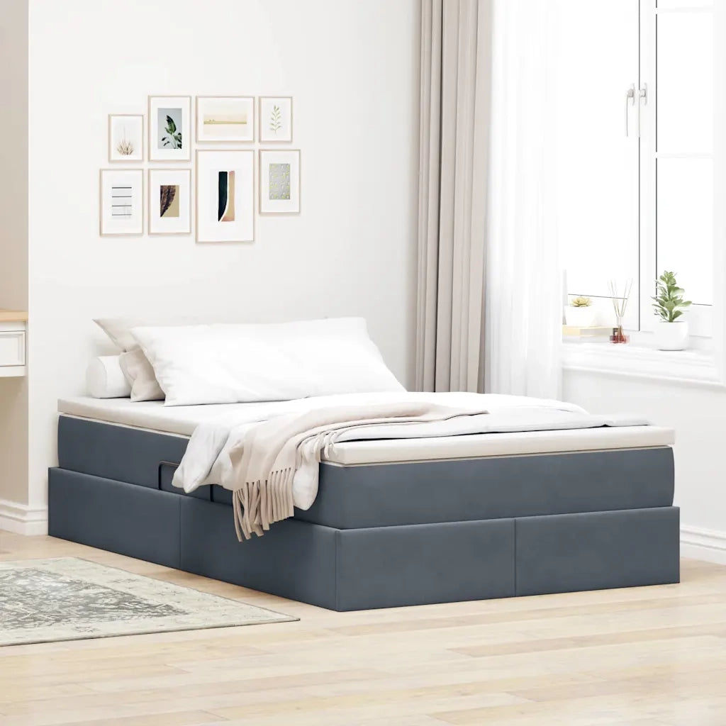 Letto con contenitore e materasso Grigio scuro 120 x 200 cm 3370294