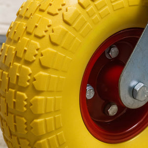 Set 2x ruote fisse da trasporto gialle 258 x 78 mm Cerchi in metallo antiforatura Max 150kg/ruota