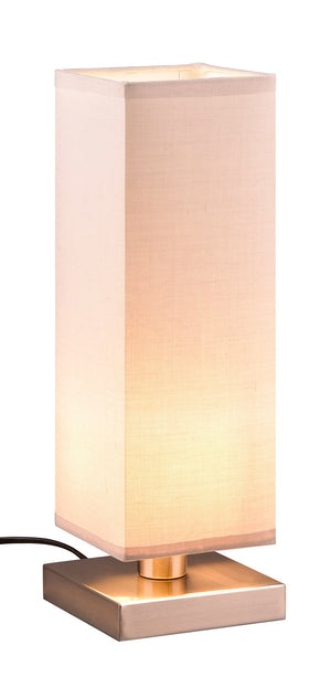 Lampada da Tavolo da Interno Attacco E14 in Metallo Nichel Satinato