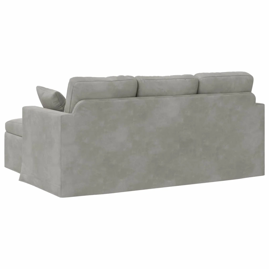 Divano Grigio chiaro 178 x 134 x 80 cm Velluto 42024449