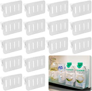 Organizzatori per Frigorifero 16 Pezzi - Organizzatori per Frigorifero Adattabili - Contenitori per Frigorifero - Plastica - Bianco - 23cm x 18cm x 2cm
