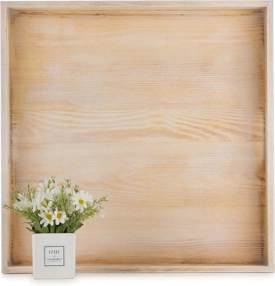 Dienblad XXL quadrato 55 cm in legno rustico per soggiorno e cucina