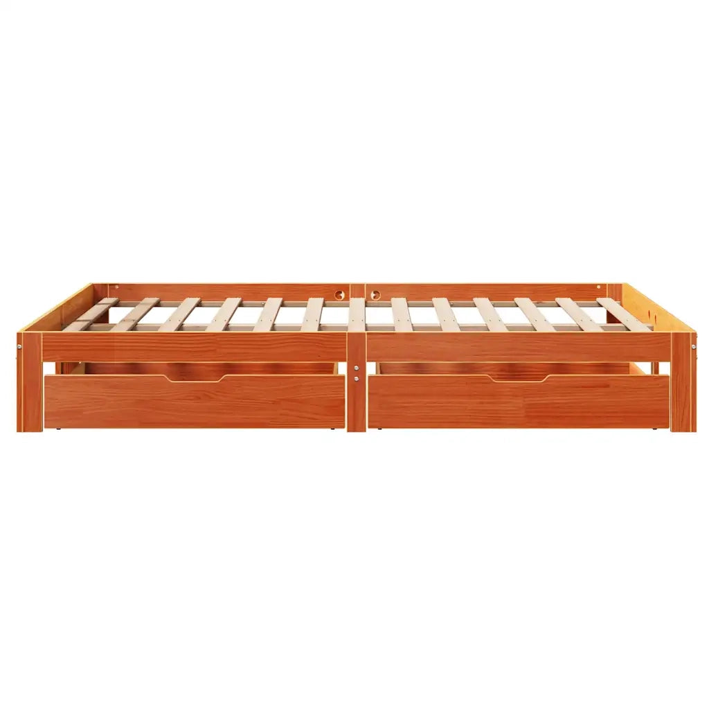Giroletto Cassetti Marrone Cera 120x190 cm Legno Massello Pino