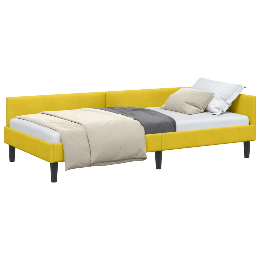 vidaXL Struttura del letto ad angolo con testiera Giallo 90 x 190 cm