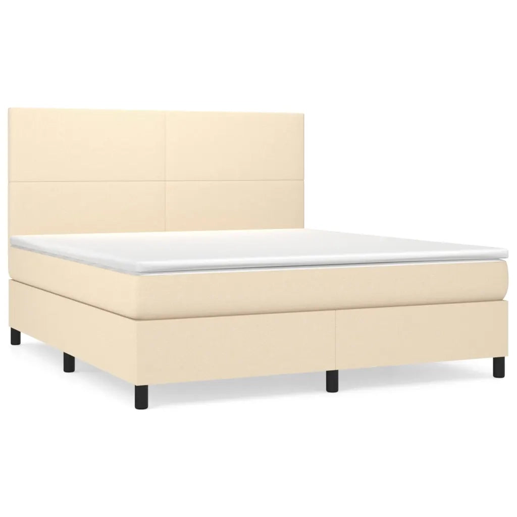 Giroletto a Molle con Materasso Crema 160x200 cm in Tessuto cod mxl 62427