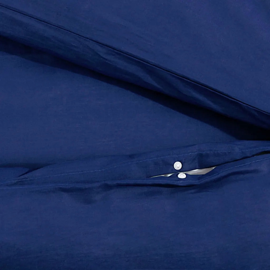 Set Copripiumino Blu Marino 135x200 cm in Microfibra Leggera CFW1341785