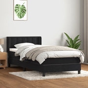 Giroletto a Molle con Materasso Nero 80x220 cm Velluto 3318473
