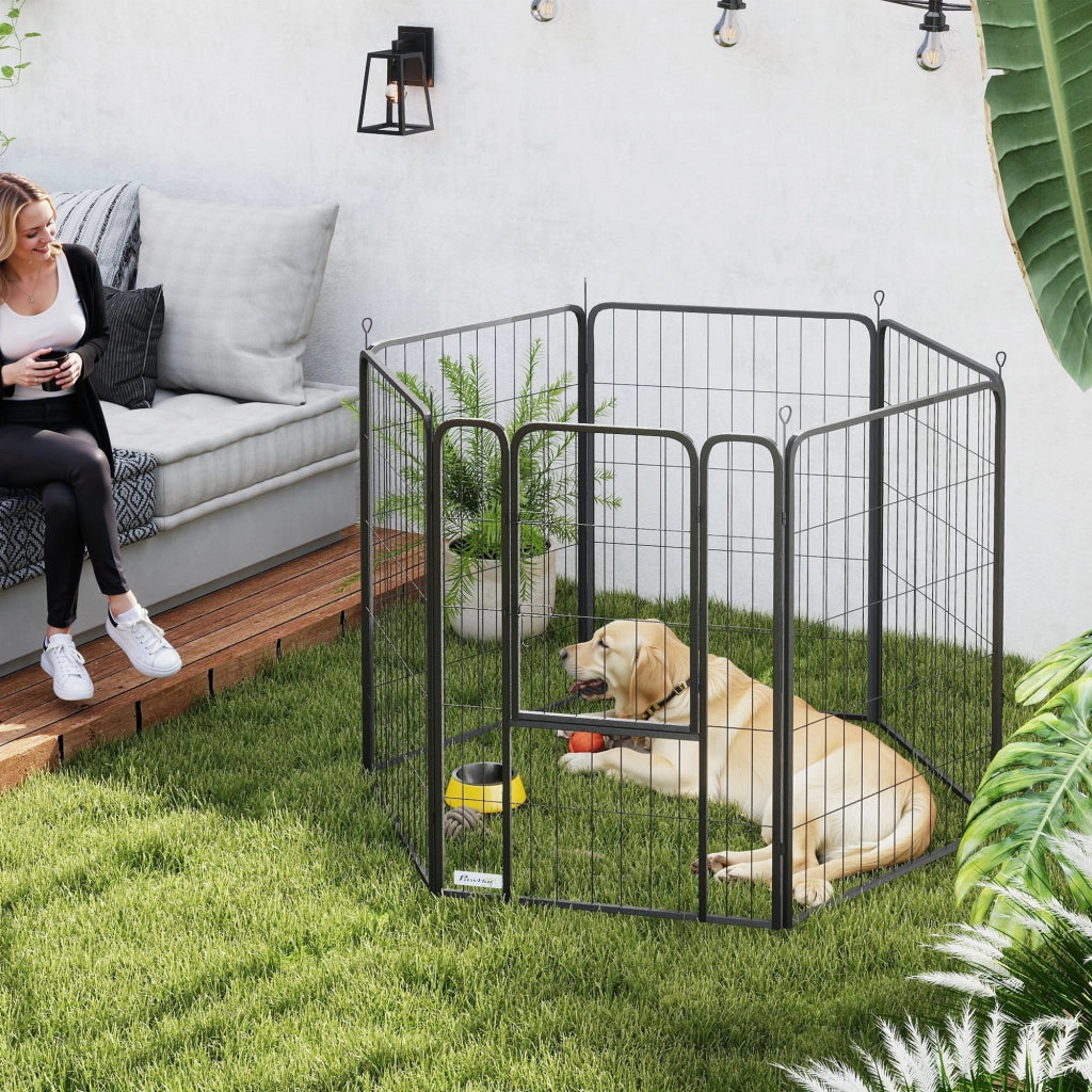 Recinto per Cani 6 Pannelli ¨C Minimal ¨C Grigio 100 cm