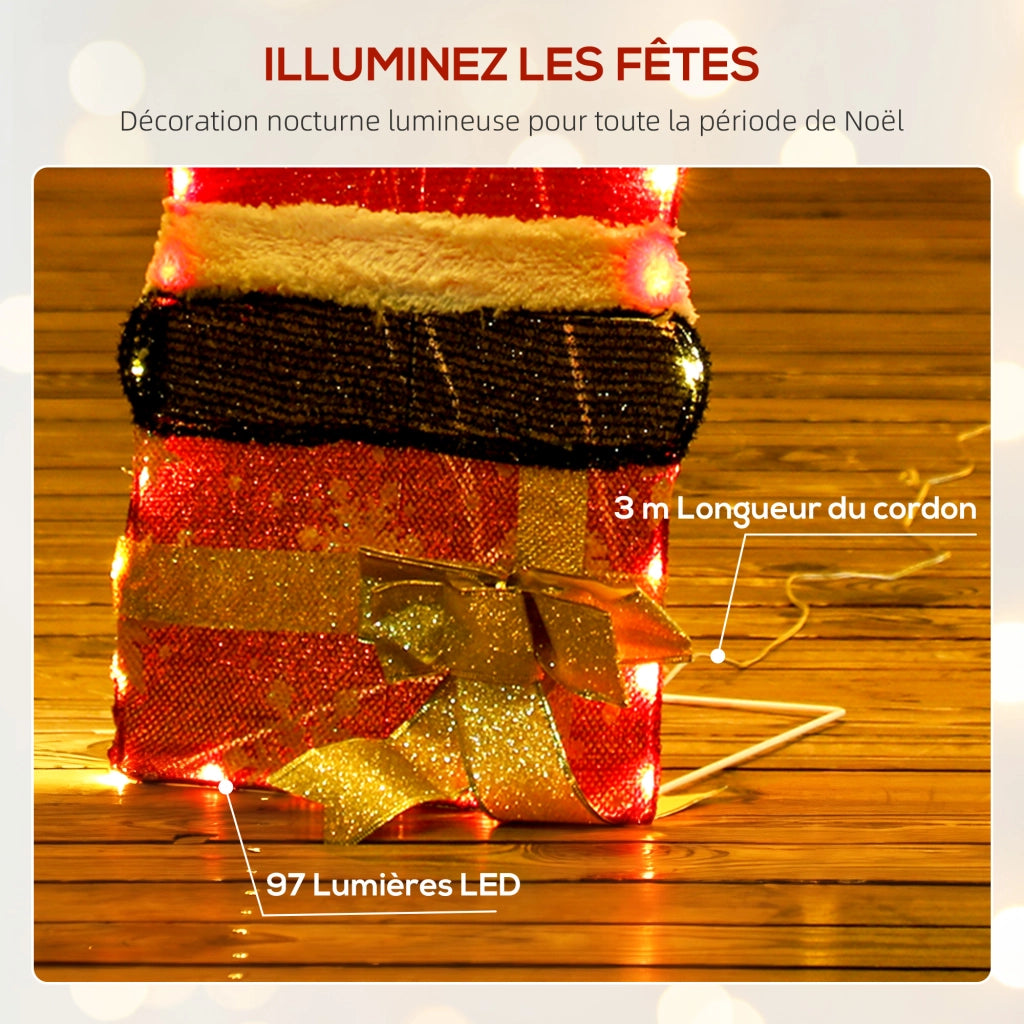 Babbo Natale Illuminato 90 cm ¨C zephmum ¨C LED 97 Bianco Caldo