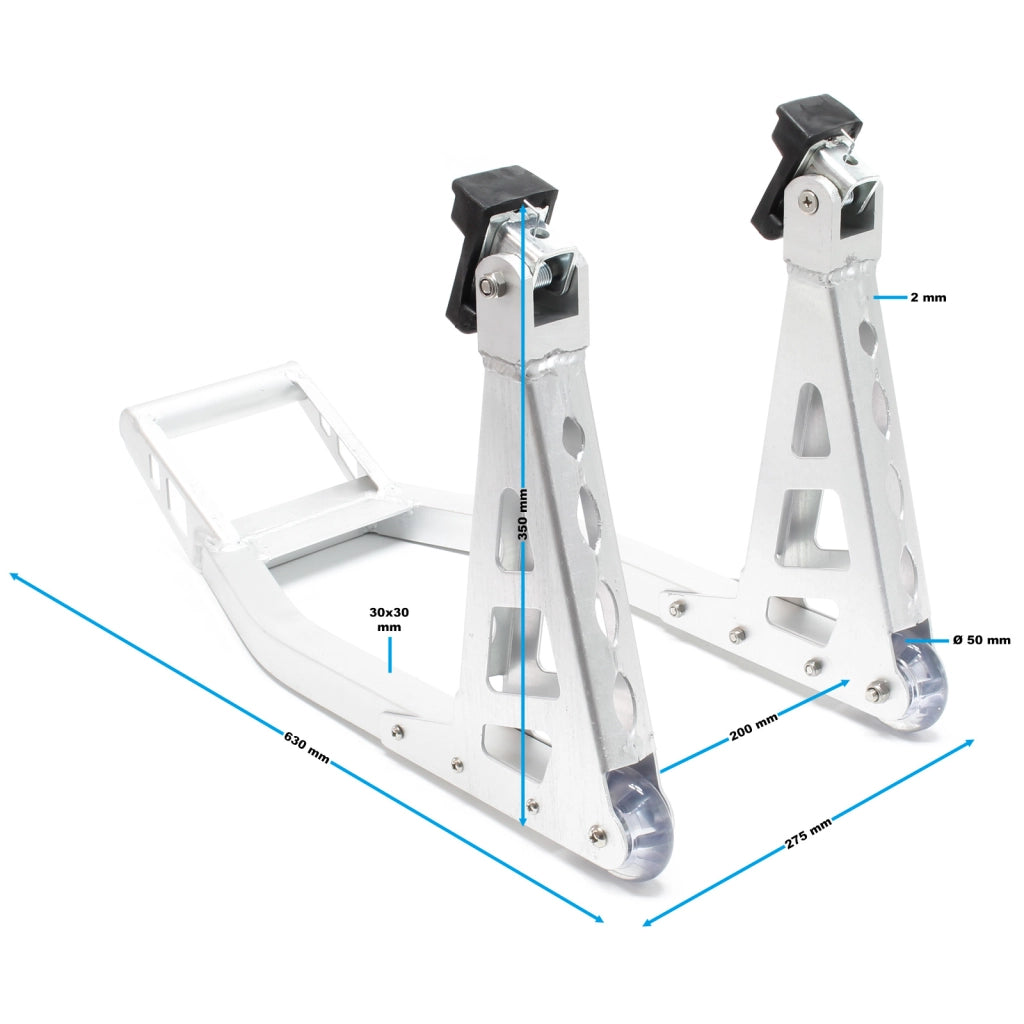 Cavalletto alzamoto universale Cavalletto per ruota anteriore moto Alluminio Bloccaruota